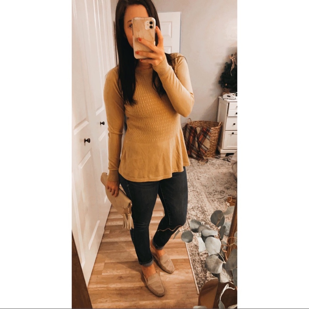 🤎Vila malinio yellow sweater blouse small s